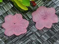 Бусина акрил Цветочек 65 матовый 28,5*26,5*4,5мм розовый полупрозрачный (акрил)