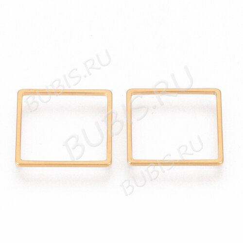 Декоративный элемент 100-G Квадрат рамка коннектор 20*20*0,9мм золотистый (Хирургическая сталь)