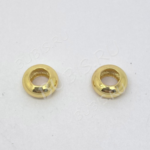 Рондели 102 Бусины колечки 8*8*4мм золотистые (LUX Китай) (Brass)