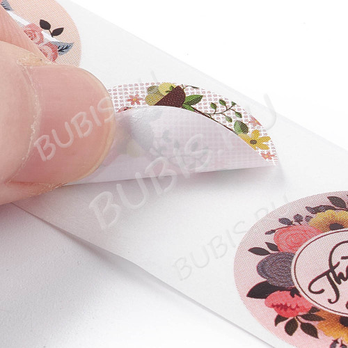 Этикетка 07 наклейка "Thank you" рулон около 500 наклеек 2,5*2,5см цветные (упаковка и хранение)