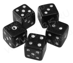 Бусина Кубик игральный 04 7,5*7,5*7,5мм чёрный непрозрачный (акрил)