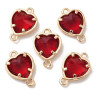 386 Коннектор сердечко с кристаллом "Гранат" 14*10мм золотистый и т.красный (Brass и хрусталь) Купить 386 Коннектор сердечко с кристаллом "Гранат" 14*10мм золотистый и т.красный (Brass и хрусталь) с доставкой по России