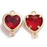 386 Коннектор сердечко с кристаллом "Гранат" 14*10мм золотистый и т.красный (Brass и хрусталь) Купить 386 Коннектор сердечко с кристаллом "Гранат" 14*10мм золотистый и т.красный (Brass и хрусталь) с доставкой по России