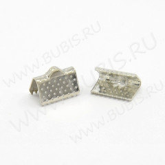 Зажимы №12 для лент 10*7*5мм цвет платины (Iron) (10шт.)