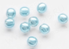 Бусина &quot;Жемчуг&quot; 5,5мм св.голубо-бирюзовая ПОЛУПРОЗРАЧНАЯ (стекло) (10шт.)