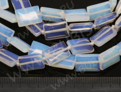 Бусина каменная Прямоугольник 06 подушечка 14*10*4мм Лунный камень синт. (Опалит) (камни)