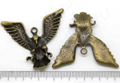 Подвеска Птичка 21 Орёл большой 44,5*40*5,6мм античная бронза (литьё)