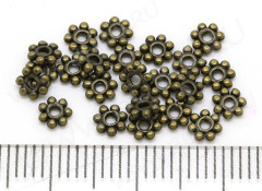 Рондели 040 Дейзи 4*4*1мм античная бронза (литьё) (20шт.)