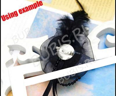 Основа (заготовка) для броши №90 булавка с сеттингом 18мм Круг 20,5*19*6,5мм цвет платины (Iron)(10шт)