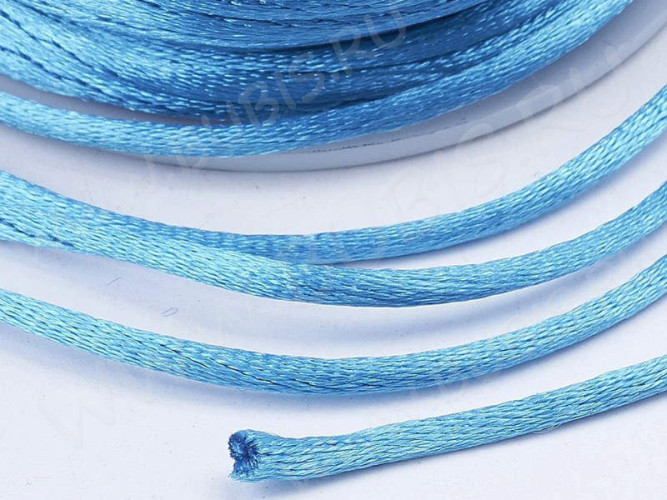 Шёлковый шнур 01 2мм темно-голубой (1м)