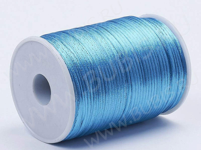 Шёлковый шнур 01 2мм темно-голубой (1м)