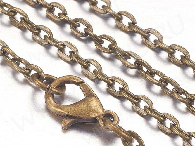 Шнур с замочком 33 Цепочка для кулона 3,5*2,5мм античная бронза (Iron) (50см)