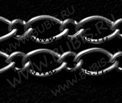 Цепочка I005 ДЛЯ БРАСЛЕТОВ звено 11*7мм и 6*5мм чёрный никель (Iron) (50см)