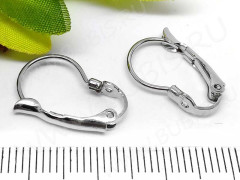 Швензы с французским замком №30 с платформой 3,5мм и отверстием  20*13*3мм цвет платины (Brass) (1 пара)