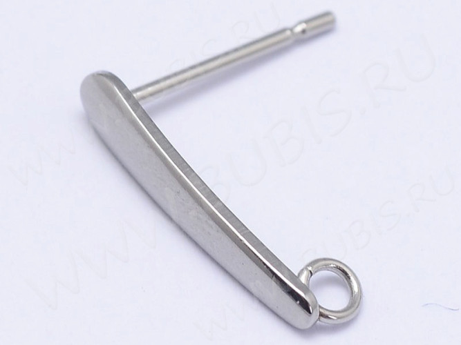 Пуссеты ("гвоздики") №161 вытянутая капля 15*11,6*0,7мм цвет платины (Хирургическая сталь) (1 пара)