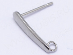 Пуссеты (&quot;гвоздики&quot;) №161 вытянутая капля 15*11,6*0,7мм цвет платины (Хирургическая сталь) (1 пара)