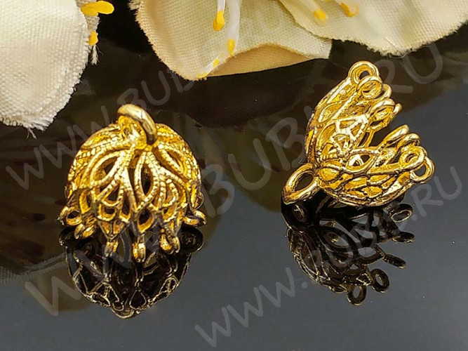 Концевик 109 Корона коннектор 12*11*11мм золотистый (Milano LUX) (Brass)