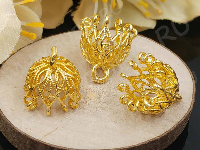 Концевик 109 Корона коннектор 12*11*11мм золотистый (Milano LUX) (Brass)