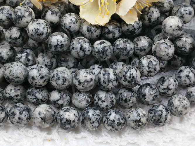 (ОПТ) Бусина округлая 12мм Яшма Кунжутная (камни) (НИТЬ)