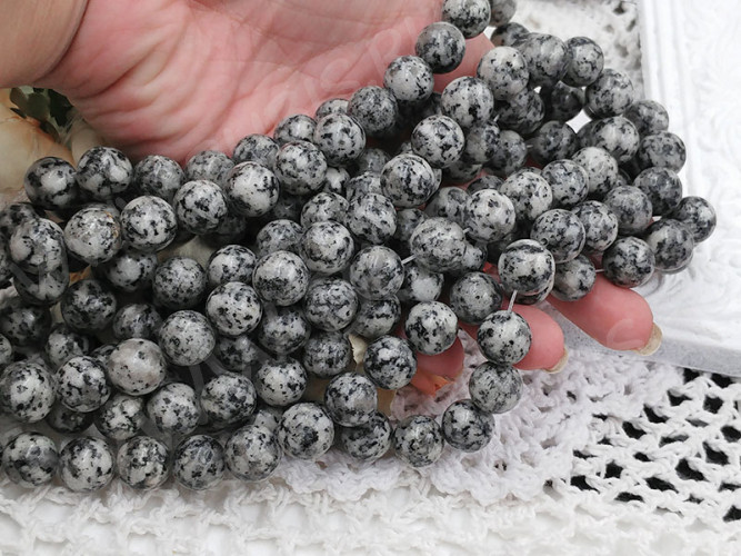 (ОПТ) Бусина округлая 12мм Яшма Кунжутная (камни) (НИТЬ)