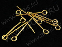 Штифт с петлёй 15-17мм золотистый (Iron) (50шт.)