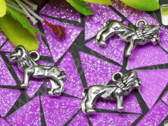 Подвеска Лев 02 3D 22*15*6мм античное серебро (литьё)