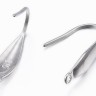 Купить Швензы-крючки №094 вытянутая капля 20*4,5*0,8мм цвет платины (Хирургическая сталь) (1 пара) с доставкой по России