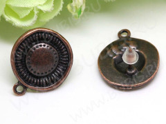 Пуссеты (&quot;гвоздики&quot;) №132 Круг 18,5*15,5*13мм античная медь (литьё) (1 пара)