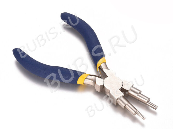 Круглогубцы 23 СТУПЕНЧАТЫЕ (6 размеров) 125мм с синими ручками (инструменты для бижутерии)