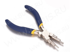 Круглогубцы 23 СТУПЕНЧАТЫЕ (6 размеров) 125мм с синими ручками (инструменты для бижутерии)