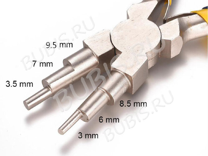 Круглогубцы 23 СТУПЕНЧАТЫЕ (6 размеров) 125мм с синими ручками (инструменты для бижутерии)