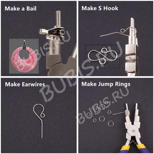 Круглогубцы 23 СТУПЕНЧАТЫЕ (6 размеров) 125мм с синими ручками (инструменты для бижутерии)