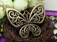 Подвеска Бабочка 43 Кулон ажурный 55,5*48*2,5мм античная бронза (литьё)