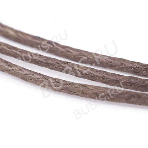 Вощёный х/б шнур 1мм коричневый на катушке (ок.90м)