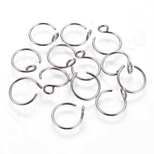 Швензы-крючки №109 петли круг маленький 10*4*0,7мм цвет платины (Хирургическая сталь) (1 пара)