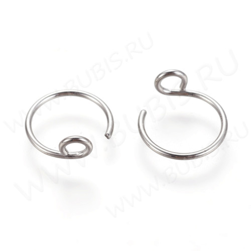 Швензы-крючки №109 петли круг маленький 10*4*0,7мм цвет платины (Хирургическая сталь) (1 пара)