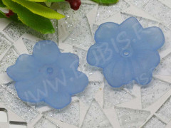 Бусина акрил Цветочек 65 матовый 28,5*26,5*4,5мм св.синий полупрозрачный (акрил)