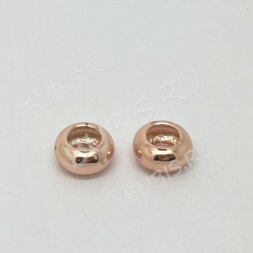 Рондели 102 Бусины колечки 8*8*4мм розовое золото (LUX Китай) (Brass)