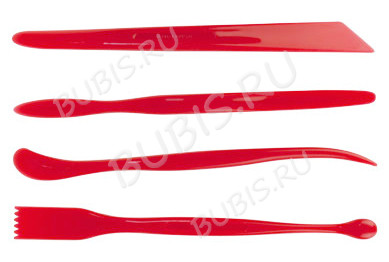 Набор стеков 02 для лепки 17см красные (инструменты для бижутерии) (4шт.)