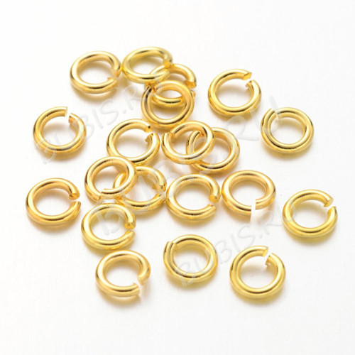 Колечки обычные толстые 5*1мм золотистые (Brass) (100шт)