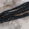 Купить Бусина округлая ГРАНЁНАЯ "каменный бисер" шарик 4мм Шпинель черная (камни LUX)(НИТЬ) с доставкой по России