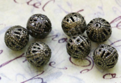 Бусина ажурная 01 &quot;Шарик&quot; 10мм античная бронза (Iron)