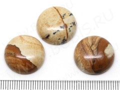 Кабошон каменный 076 Круг 18*18*6мм Яшма Пейзажная (камни)