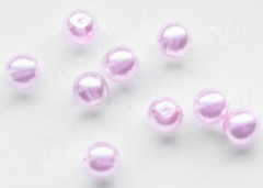 Бусина &quot;Жемчуг&quot; 5,5мм яр.розовая ПОЛУПРОЗРАЧНАЯ (стекло) (10шт.)