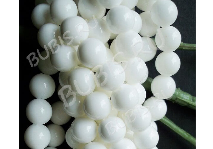 Бусина округлая 4мм Агат белый пресс. (камни) (10шт.)