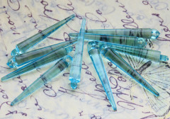 Подвеска акриловая Шип 01 3D 33*4,7*4,5мм голубо-бирюзовый прозрачный (акрил) (5шт.)