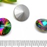 Купить Ювелирный кристалл 02 Риволи круг 14мм радужный мультиколор (имитация Сваровски) с доставкой по России
