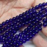 Бусина округлая 6мм сине-фиолетовая прозрачная (стекло) (10шт.) Купить Бусина округлая 6мм сине-фиолетовая прозрачная (стекло) (10шт.) с доставкой по России