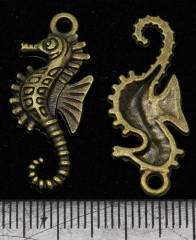 Подвеска Морской конёк 08 29*12*2,3мм античная бронза (литьё)