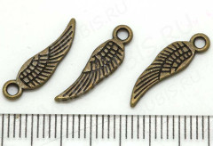 (СКИДКИ!!!) Подвеска Крыло 03 3D 18,5*5*1,1мм античная бронза (литьё) (10шт.)
